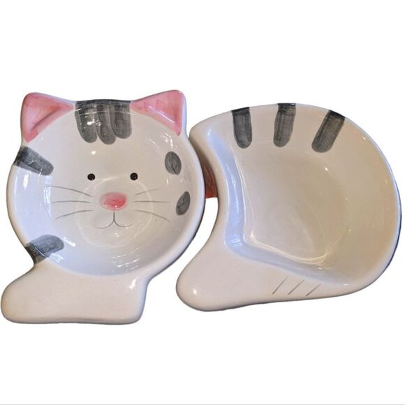 Cat shape ceramic food bowls‎ - Picture 1 of 5